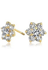 entrancing tiny flower cz birthstone earrings for babies and children